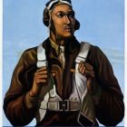 Affiche de 1943 pour appeler à l'effort de guerre des afro-américains durant la Seconde Guerre mondiale, à travers la figure des Tuskegee Airmen (Source : https://catalog.archives.gov/id/514823 © National Archives - USA)