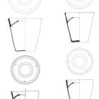 Vases tronconiques en céramique commune, dessin (éch. 1 : 4) (Dessin M. Rival-CCJ-CNRS © CCJ-CNRS)