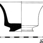 Céramique à vernis noir campanienne B de forme Lamboglia  2 (dessin P. Pironin, d'après Benoit 1961, p. 95)