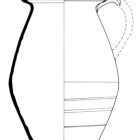 Petite cruche bitronconique en céramique commune, dessin (éch. 1 : 2) (Dessin M. Rival-CCJ-CNRS © CCJ-CNRS)