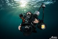 Plongeur muni d'une caméra, campagne de 2010 (© S. Jamme /Aquanaute Expertise)