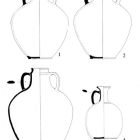 Amphores massaliètes de forme Bertucchi 6b (n. 1-3) et cruche à pâte claire massaliète (n. 4).  (Dessin G. Frommherz, © G. Frommherz/DRASSM)  