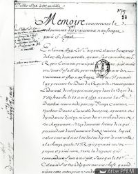 « Mémoire concernant le relèvement des vaisseaux naufragez » ou l’on cite l’exemple de la Dorothéa (Archives Nationales, Marine G 111, folio 20, d'après L'Hour 1993a)