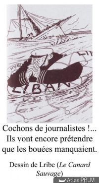 Dessin satirique (dessin de Lribe dans la revue "Le Canard Sauvage" © Lribe)