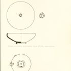 Dessin de la coupelle et du guttus de céramique campanienne (Dessin W. Bebko ©W. Bebko/DRASSM)