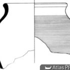 Partie supérieure de l’urne à décor de stries horizontales serrées, dessin (éch. 1 : 2) (Dessin M. Rival-CCJ-CNRS © CCJ-CNRS)