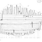 Plan général des vestiges de la coque (d'après Santamaria 1995, p. 132, fig. 131)