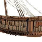 Vue du modèle 3D de restitution du navire et de son chargement (©P. Poveda, CNRS, Aix-Marseille Université, Centre Camille  Jullian)