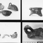 Kylikes étrusco-corinthiennes (à gauche) et fragments d’amphores étrusques (à droite) (© CCJ-CNRS)