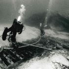 Vue d'ensemble de l'épave Tour d'Agnello 2 lors de l'expertise menée en 1999 par Hélène Bernard (Drassm) © Christine Durand (CNRS/CCJ)