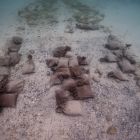 Vue des sacs de protection sur l’épave de Paragan 1 pendant la campagne de fouilles 2017 (©Lionel Roux - CNRS-CCJ)
 
