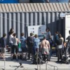 Briefing des étudiants du chantier-école MoMArch sur l’épave de Paragan 1 pendant la campagne de fouilles 2017 (©Lionel Roux - CNRS-CCJ)