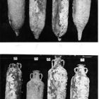Sélection d’amphores africaines mises au jour en 1972 (Cliché J.-C. Negrel © J.-C. Negrel / DRASSM)