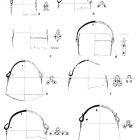 Anses et fragments de chaudrons (dessins J.-P. Joncheray, d'après Joncheray 2007, p. 208, pl. XXXI © J.-P. Joncheray)