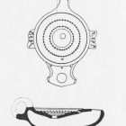 Lampe en céramique (dessin C. Lagrand, d'après Tailliez 1961, fig. 8, p. 188 © C. Lagrand)