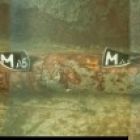 Le mât de halage, découvert sous la cargaison de pierres, dans le fond du caisson du bateau. (Cliché et photomontage T. Seguin ©  O'Can-Ipso Facto, Mdaa/CG13)