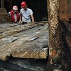 Tronçon avec le plancher de cale du fond du caisson en place. (Cliché R. Bénali © Studio Atlantis, Mdaa/CG13)